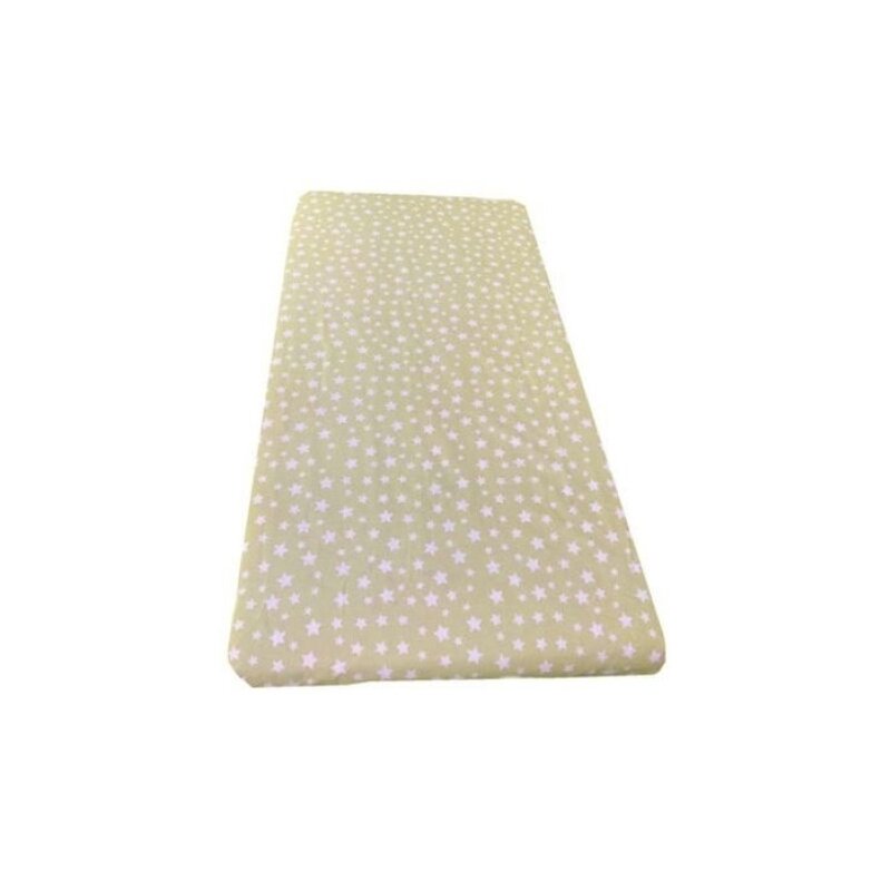 Deseda - cearsaf cu elastic pe colt cu imprimeu stelute pe bej-140*70 cm