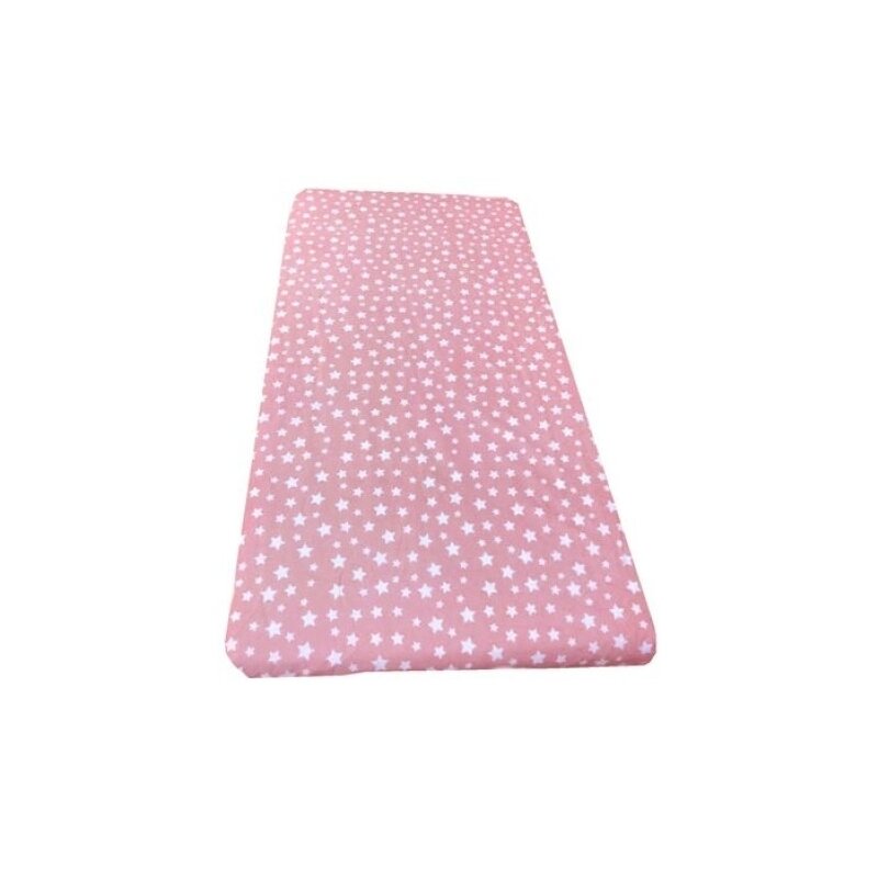 Deseda - cearsaf cu elastic pe colt cu imprimeu stelute pe roz-140*70 cm