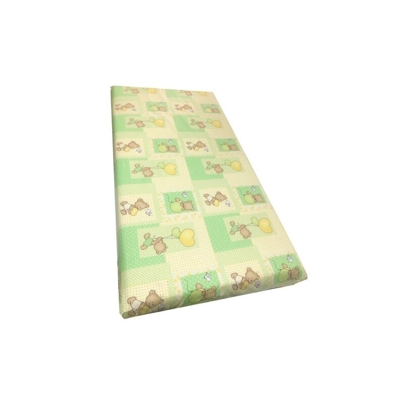 Deseda - cearsaf cu elastic pe colt cu imprimeu ursuleti pe verde-120*60 cm