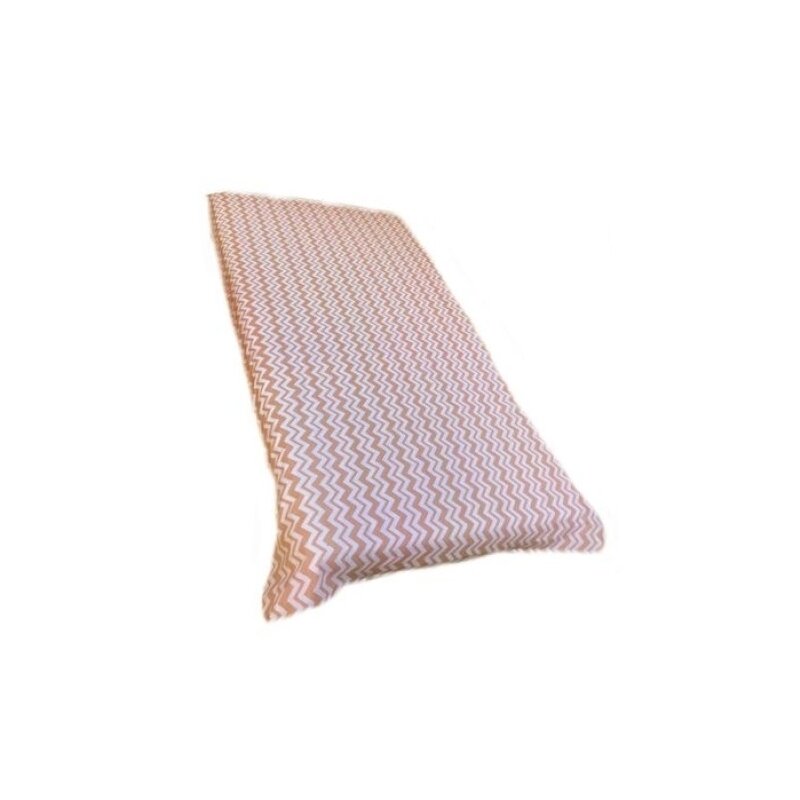 Deseda - cearsaf cu elastic pe colt cu imprimeu zig-zag pe bej-140*70 cm