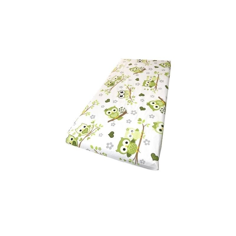 Deseda - cearsaf cu elastic roata cu imprimeu bufnite verzi-160*80 cm