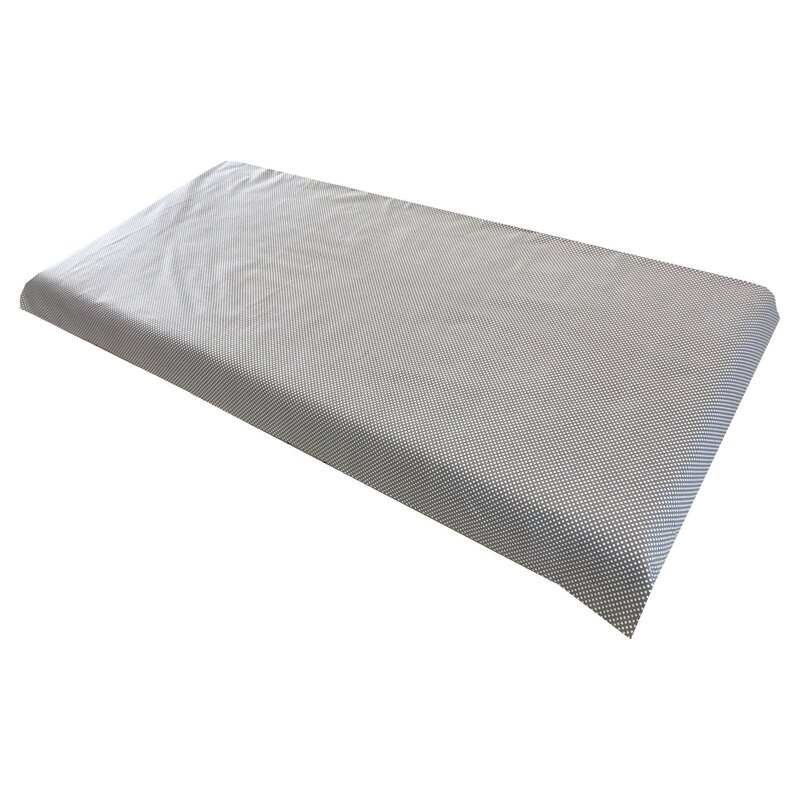 Deseda - cearsaf cu elastic roata cu imprimeu gri cu buline albe-140*70 cm
