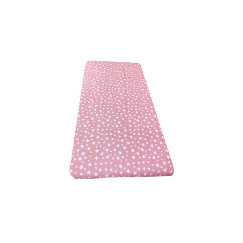Deseda - cearsaf cu elastic roata cu imprimeu stelute pe roz-120*60 cm