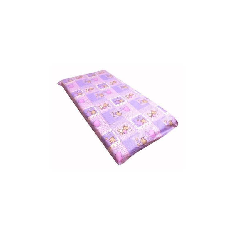 Deseda - cearsaf cu elastic roata cu imprimeu ursuleti pe roz-120*60 cm