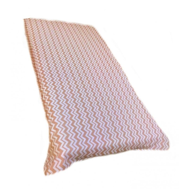 Cearsaf cu elastic roata cu imprimeu Zig-zag pe bej-160*80 cm