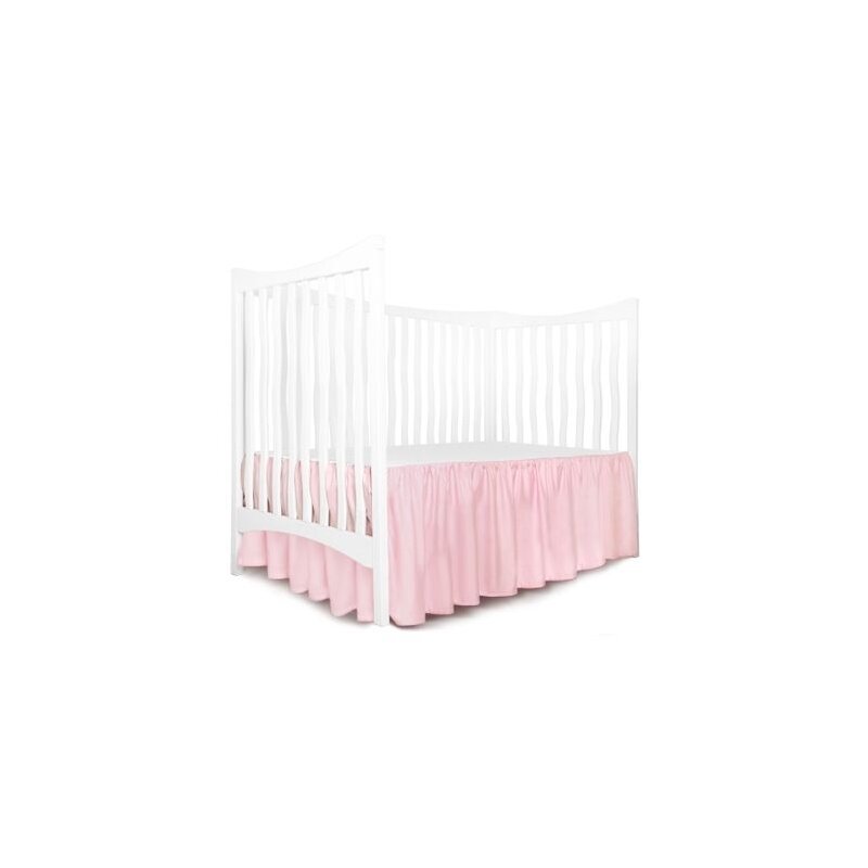 Cearsaf cu volanas pe 3 laturi si elastic pe colt pentru saltea bebelusi 120x60 cm Deseda roz