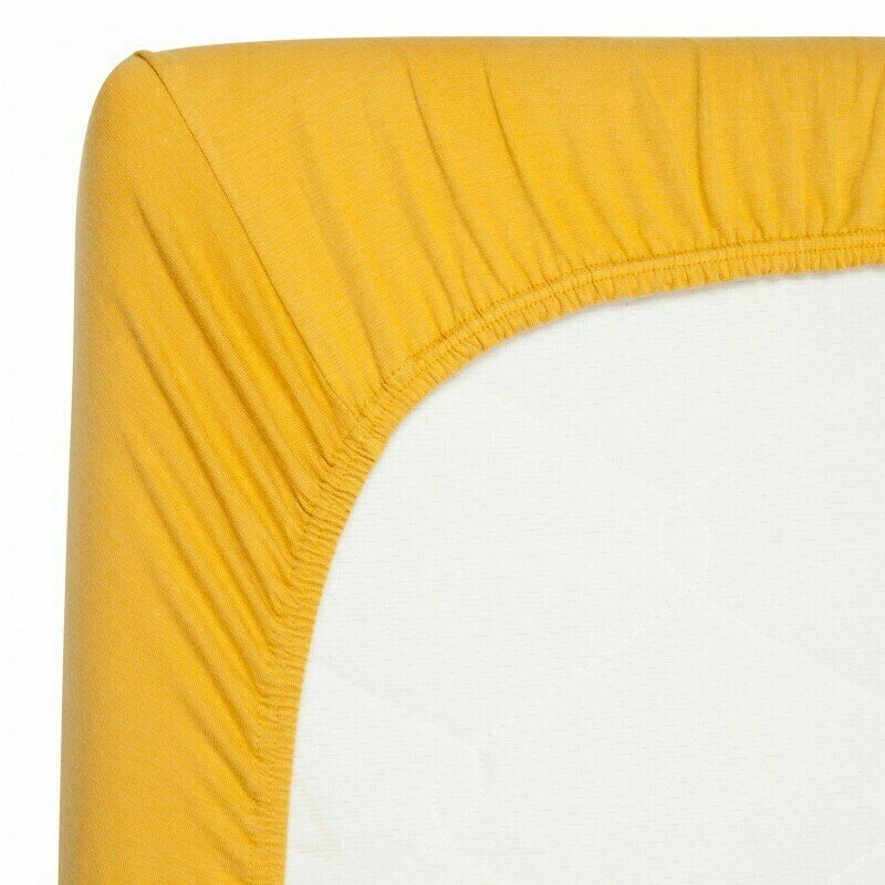 Timboo - Cearceaf cu elastic , Ocher, din Bambus, 200x90 cm, Galben