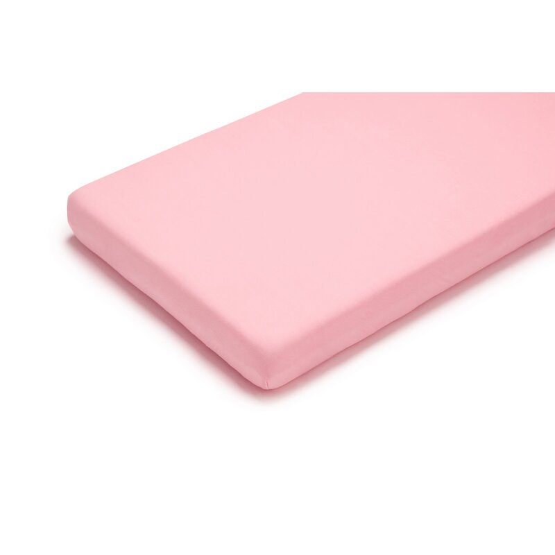 Amy - cearsaf din bumbac jersey cu elastic pe contur 120x60x15 cm, roz