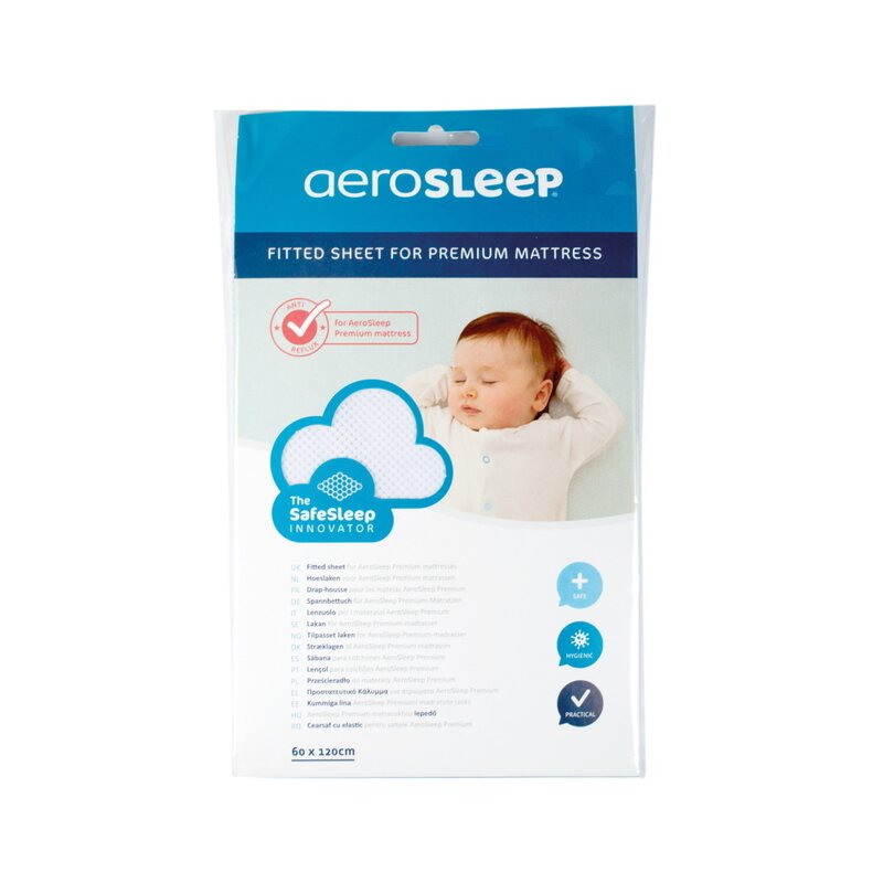 Aerosleep - cearceaf premium din poliester, 120x60 cm, alb
