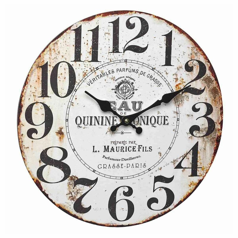 Tfa - ceas analog de perete din mdf, design vintage, quinine tonique, tfa 60.3045.10