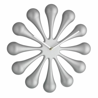 Tfa - Ceas de perete analog, creat de designer, model ASTRO, argintiu metalic mat,  60.3008