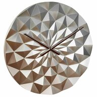 Tfa - Ceas geometric de precizie, analog, de perete, creat de designer, model DIAMOND, roz auriu metalic,  60.3063.51