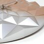 Tfa - Ceas geometric de precizie, analog, de perete, creat de designer, model DIAMOND, roz auriu metalic, TFA 60.3063.51 - 2