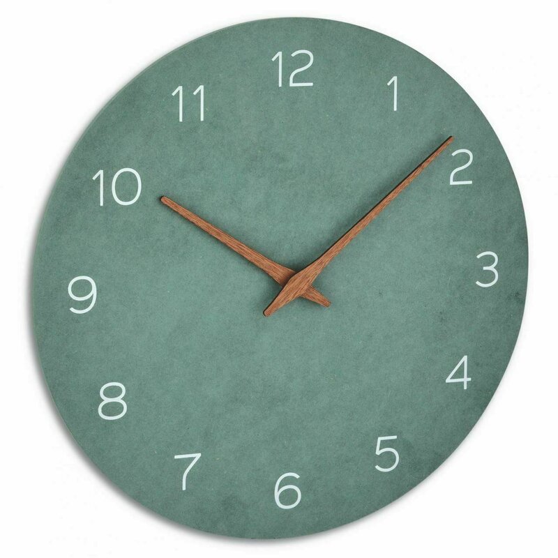 Tfa - ceas silentios de precizie din lemn, analog, de perete, design minimalist, verde, tfa 60.3054.04