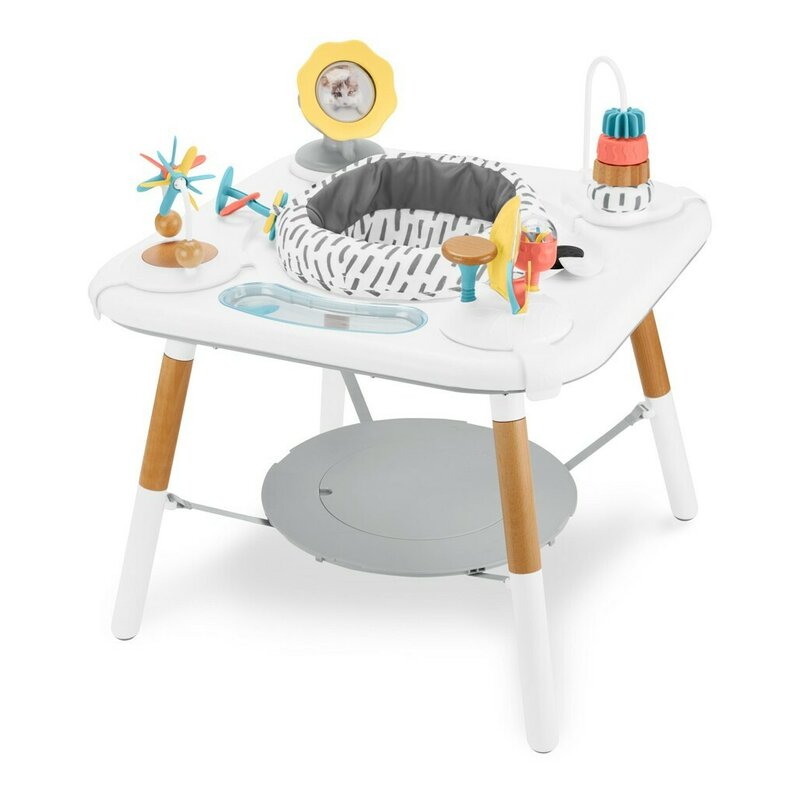 Centru de activitati Montessori, Skip Hop, Discoverosity, Peste 25 de activitati de stimulare si dezvoltare, Sezut rotativ 360, 4 luni+, 64 × 64 × 69 cm, Multicolor