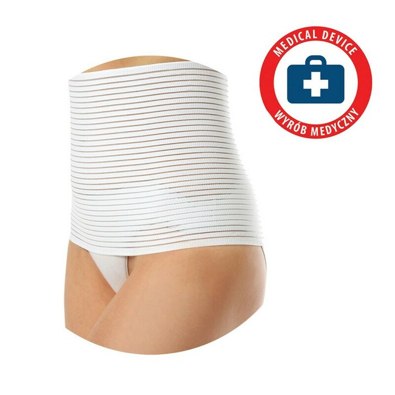 Centura abdominala postnatala, Babyono, Marime L, Pentru sustinerea muschilor abdominali, Reducerea durerilor postoperatorii, Prevenire hernie, Material elastic, Alb