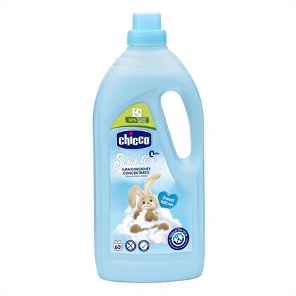Balsam concentrat pentru haine, Chicco, Fara coloranti si substante nocive, Testat dermatologic, 60 de spalari, Sweet Talcum, 0 luni+, 1.5L