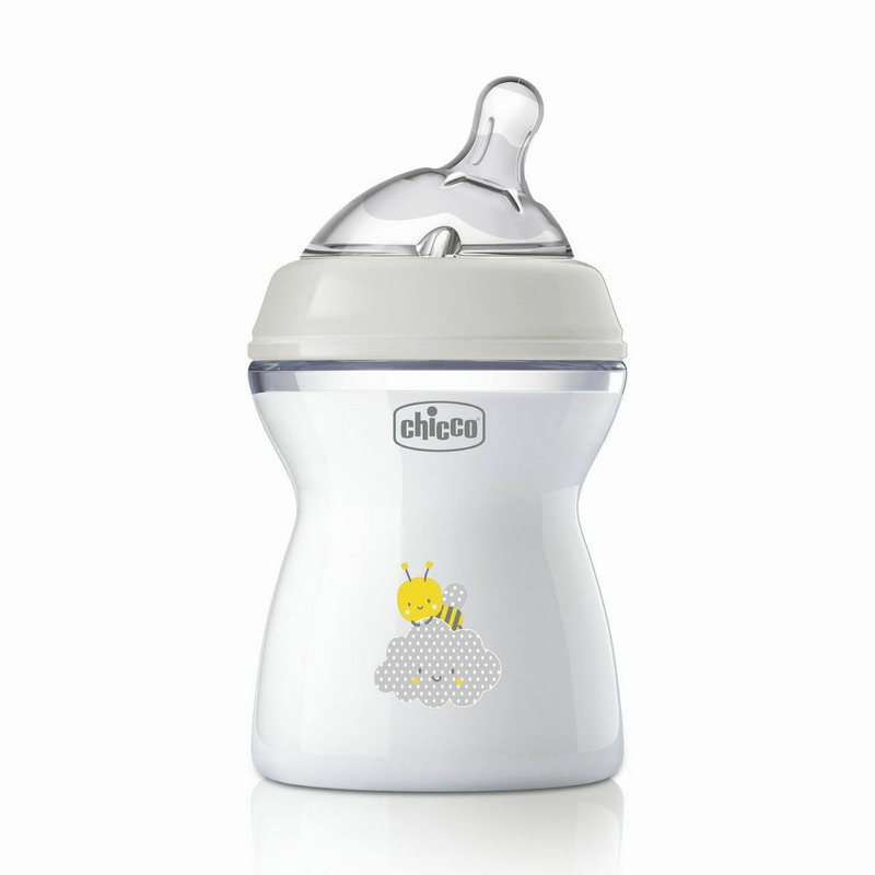 Chicco - biberon anticolici, natural feeling, plastic, cu tetina din silicon moale, pentru hranire alternativa, potrivit pentru nou-nascuti si sugari, fara bpa, 250 ml, 2 luni+, bej
