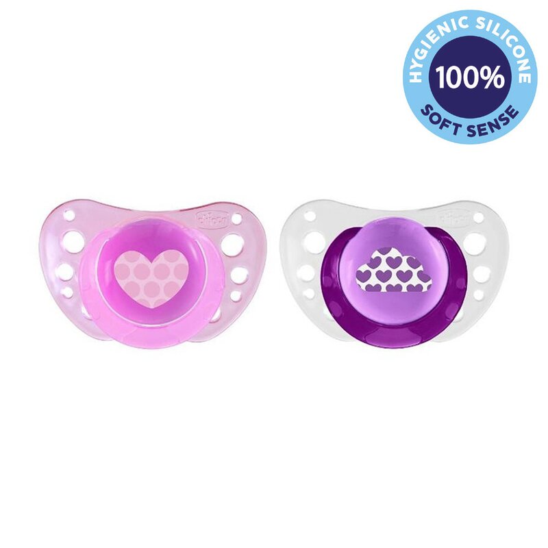 Chicco - suzete physio air, 6-16 luni, 2 buc, silicon, roz