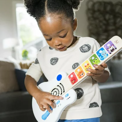 Chitara muzicala, Baby Einstein, Cu tehnologie Magic Touch, Din lemn, Cu sunete realiste, 12 luni+, Multicolor