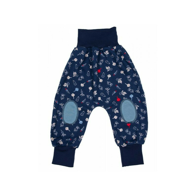 Cipollino Blue 74/80 - Pantaloni Salvari Joga din bumbac organic - Iobio