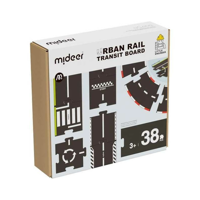 Circuit masini din carton, 38 piese mideer md6176