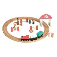 Egmont toys - Tren din lemn Circuit , Cu figurine