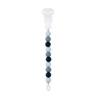 Clema pentru suzeta, Nattou, 100% silicon fara BPA, Cu sistem de prindere la suzeta, Cu margele, 30x7x18 cm, Albastru