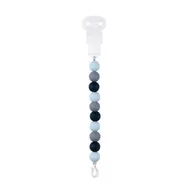 Clema pentru suzeta, Nattou, 100% silicon fara BPA, Cu sistem de prindere la suzeta, Cu margele, 30x7x18 cm, Albastru