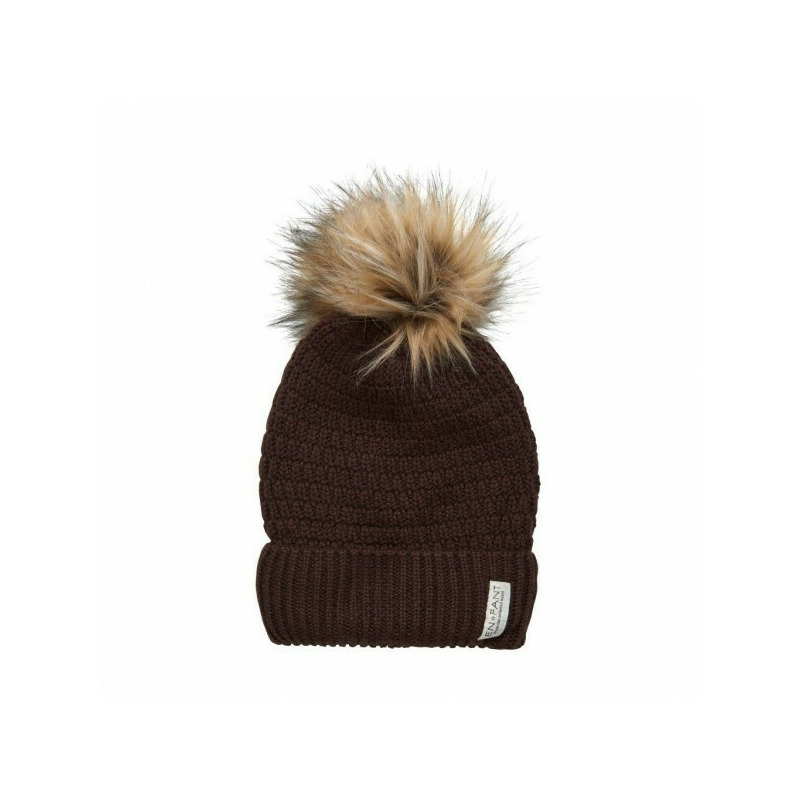 Coffe bean 54 - caciula copii lana merinos tricotata captusita fleece - en fant