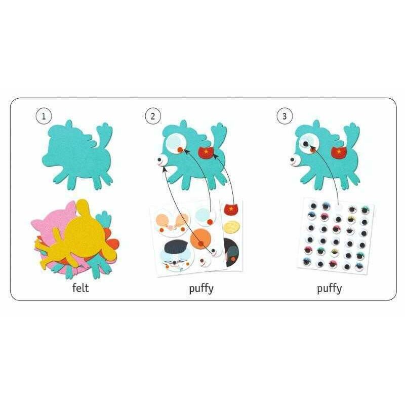 Djeco - set creativ colaje animale , cu fetru
