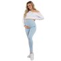 Colanti, Pentru gravide, Cu talie speciala, Certificati Oeko Tex Standard 100, Din bumbac si elastan, Masura M, Blue - 1