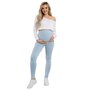 Colanti, Pentru gravide, Cu talie speciala, Certificati Oeko Tex Standard 100, Din bumbac si elastan, Masura M, Blue - 2
