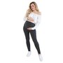 Colanti, Pentru gravide, Cu talie speciala, Certificati Oeko Tex Standard 100, Din bumbac si elastan, Masura XL, Gri inchis - 2