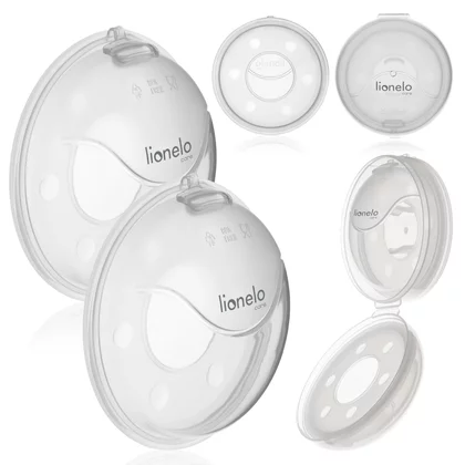 Colector de lapte, Lionelo, Milky, 2 buc, Se potriveste tuturor sutienelor, Cutie depozitare igienica inclusa, Fara bisfenol A, Capacitate 40 ml, Transparent