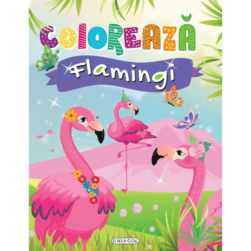 Girasol - coloreaza - flamingi