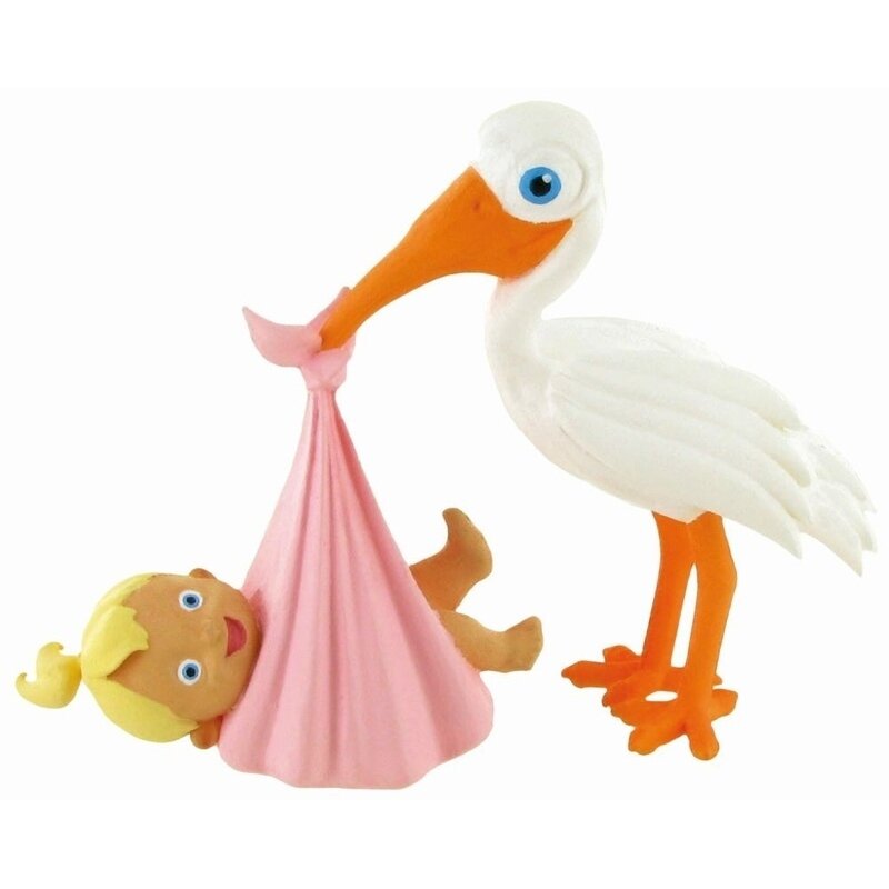 Figurina comansi - moments-stork with baby girl