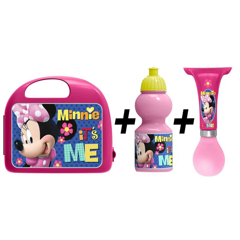 Stamp - gentuta izoterma minnie pentru alimente cu sticla de apa si claxon