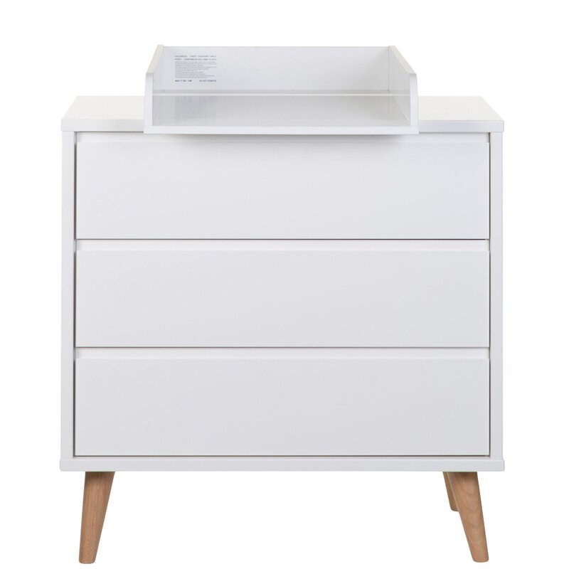 Childhome - Comoda de infasat Retro Rio din MDF, 90x50 cm, Alb