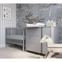 Comoda de infasat YappyClassic din lemn, Cu trei sertare, Cu blat de infasat detasabil, YappyKids, 105x50x90 cm, Gri - 9