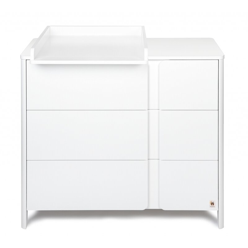 Comoda de infasat yappyclassic din lemn, yappykids, 105x50x90 cm, alb