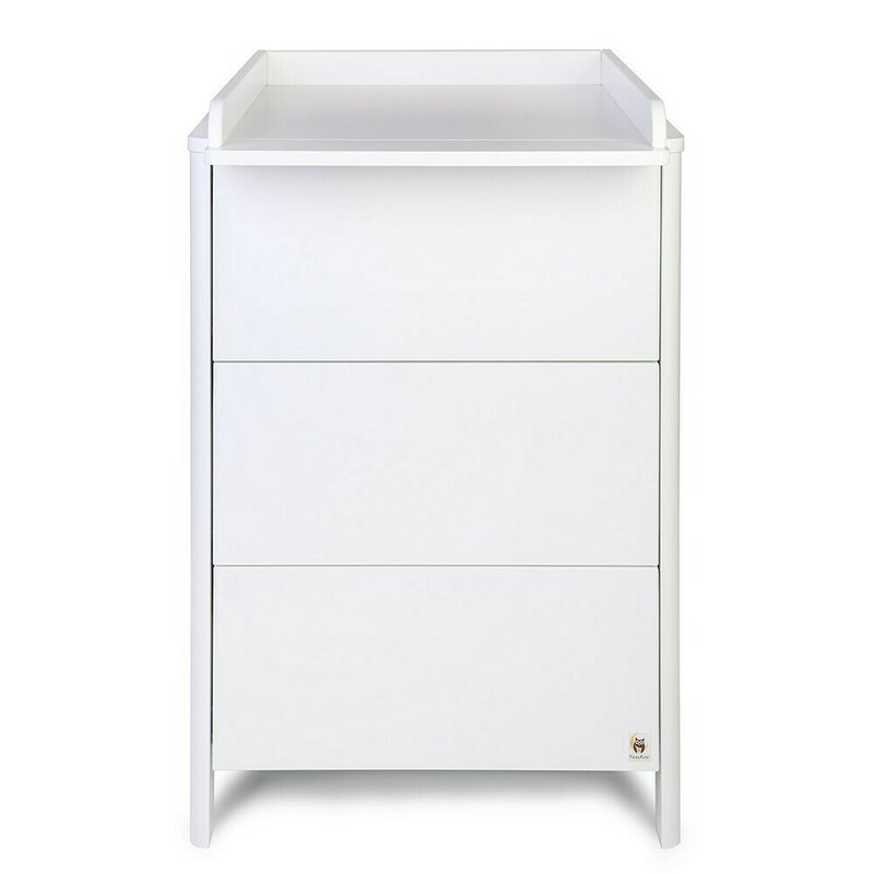 Comoda de infasat yappymini din lemn, yappykids, 65x54x90 cm, alb