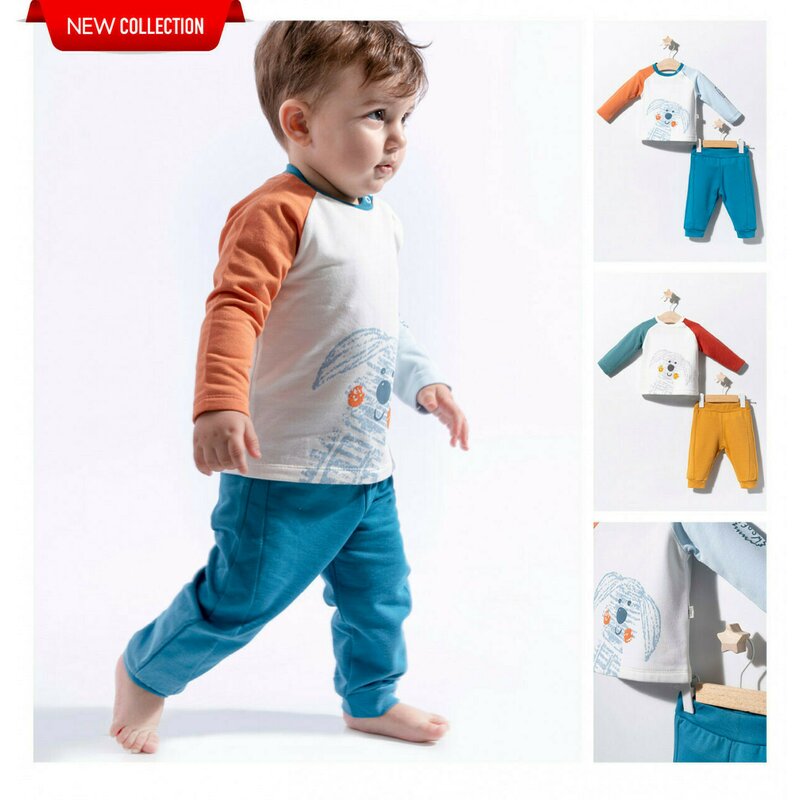 Tongs baby - compleu 2 piese dogs pentru baietei, (culoare: albastru, marime: 6-9 luni)
