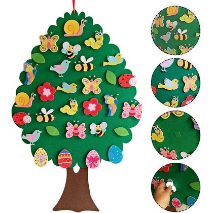 Bambinice - Copac din fetru cu 30 decoratiuni 100x64 cm  BN048