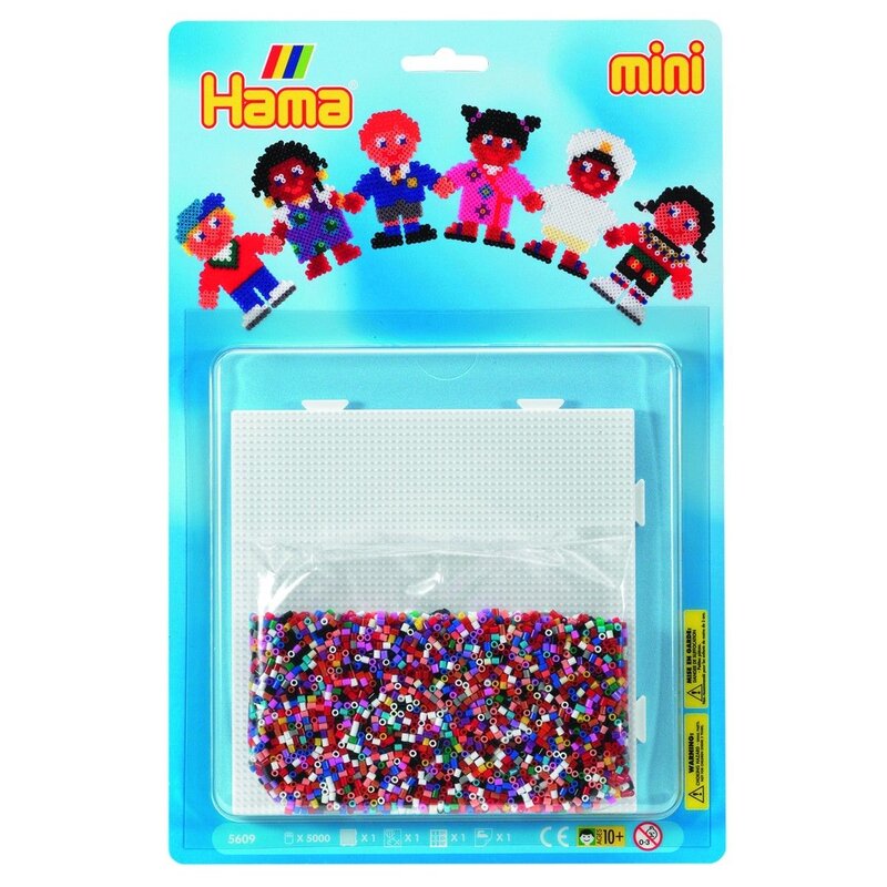 Hama - set margele de calcat copii lumii 5000 buc, in blister mare mini