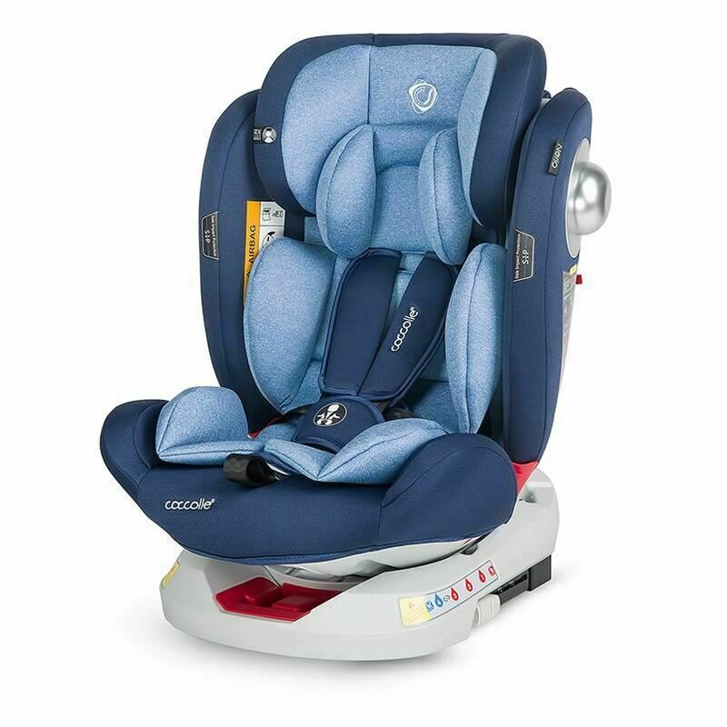 Coccolle - scaun auto nerio celestial, rotire 360 grade, spatar reglabil, protectie laterala, 0-36 kg, cu isofix, albastru