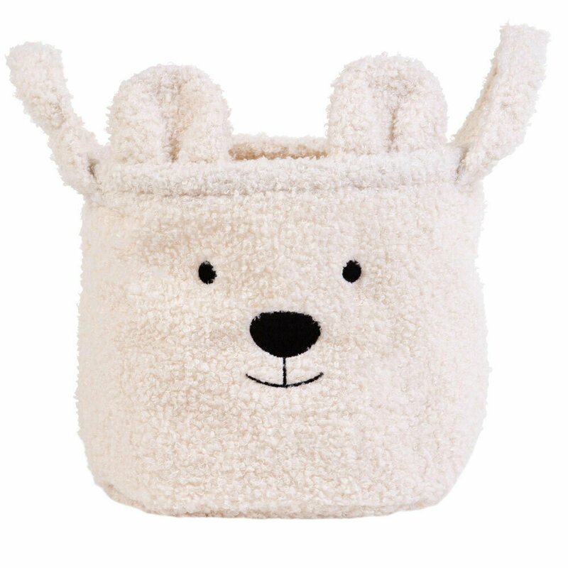 Childhome - cos depozitare 25x20x20 cm, teddy alb
