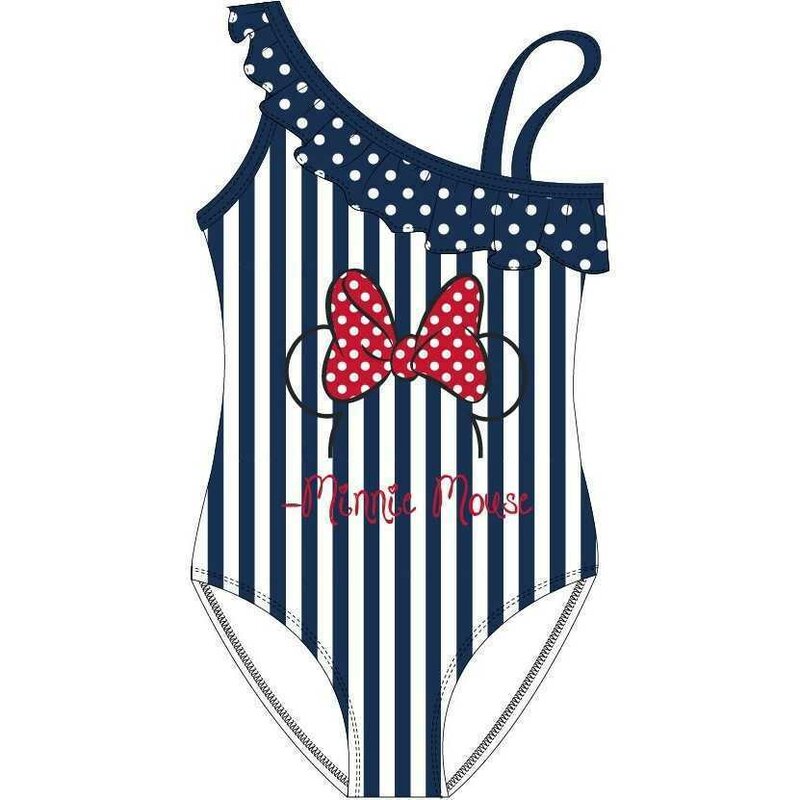 Costum De Baie Rosu 24 Eplusm - Costum baie intreg Minnie cu volane pe un umar EPMDISMF52449400