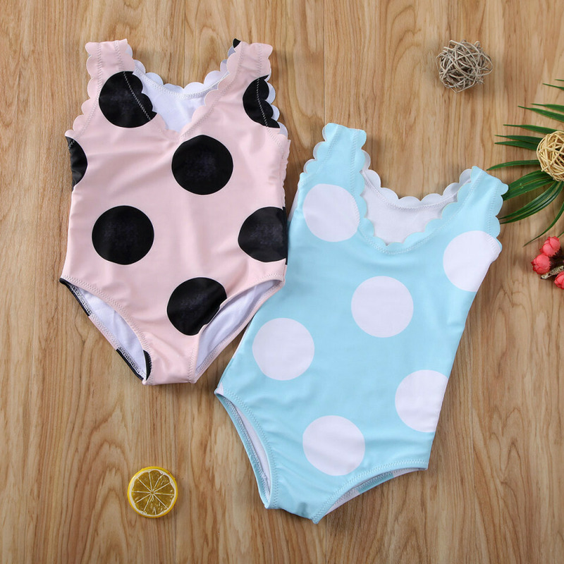 Costum de baie cu buline mari (culoare: bleu, marime: 110)