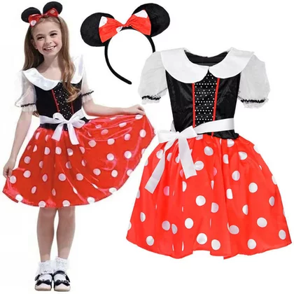 Costum Minnie Mouse, Jokomisiada, Pretty Minnie Girl, Potrivit pentru 120-140 cm, Marime L/XL, Red